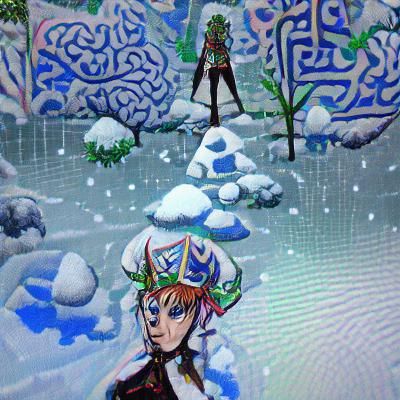 Anime Elf in Snow