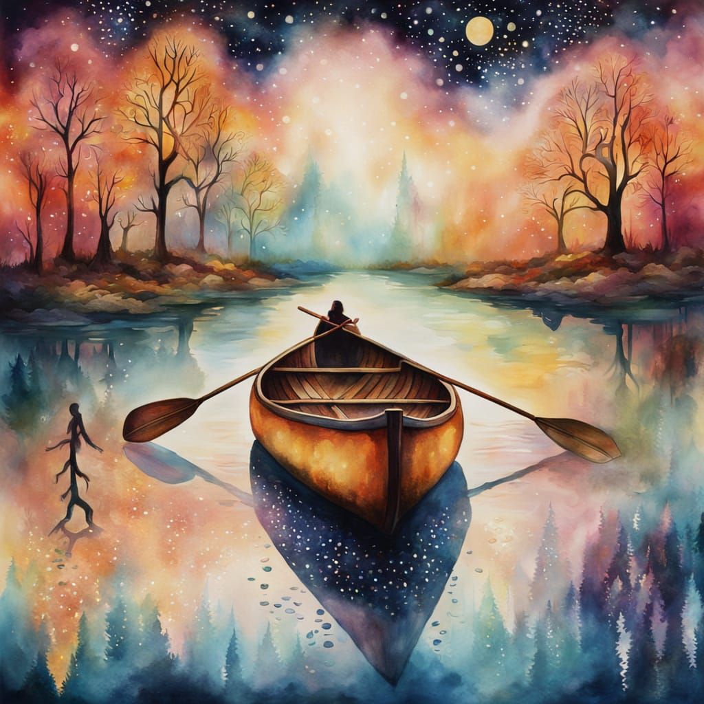 Ethereal Water Spirits in Vibrant Surrealism