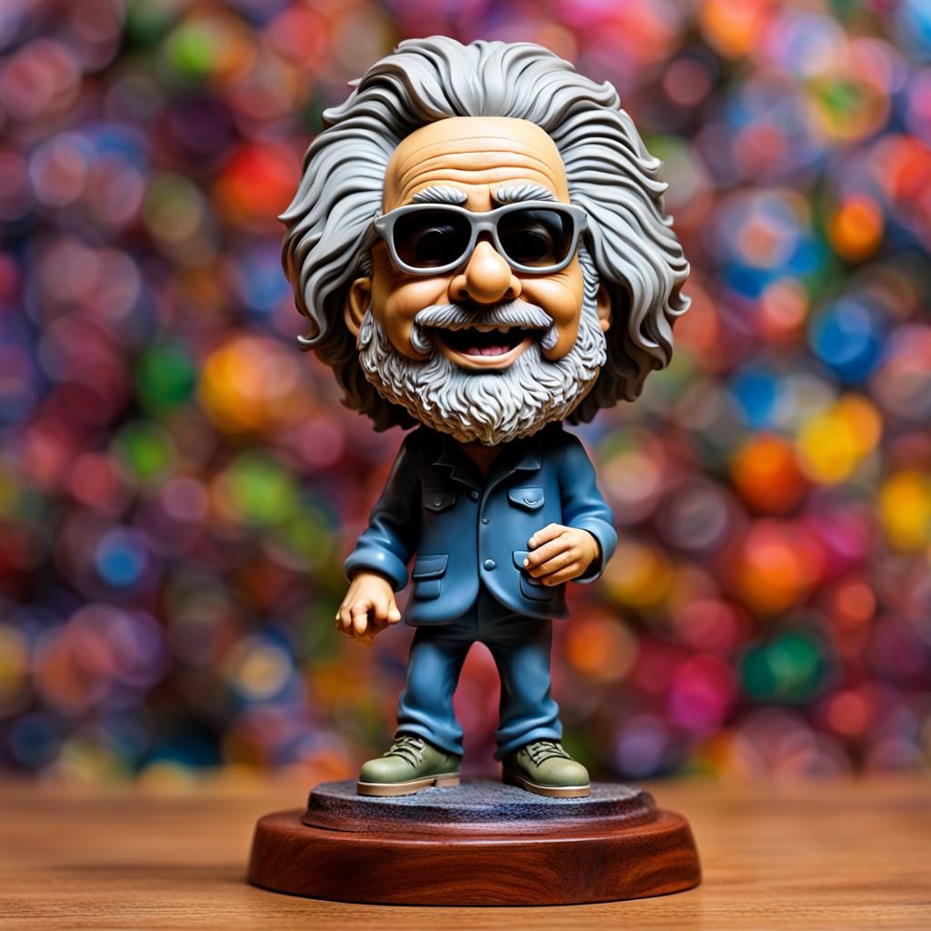 Jerry Garcia Bobblehead Figurine in Caricature Style