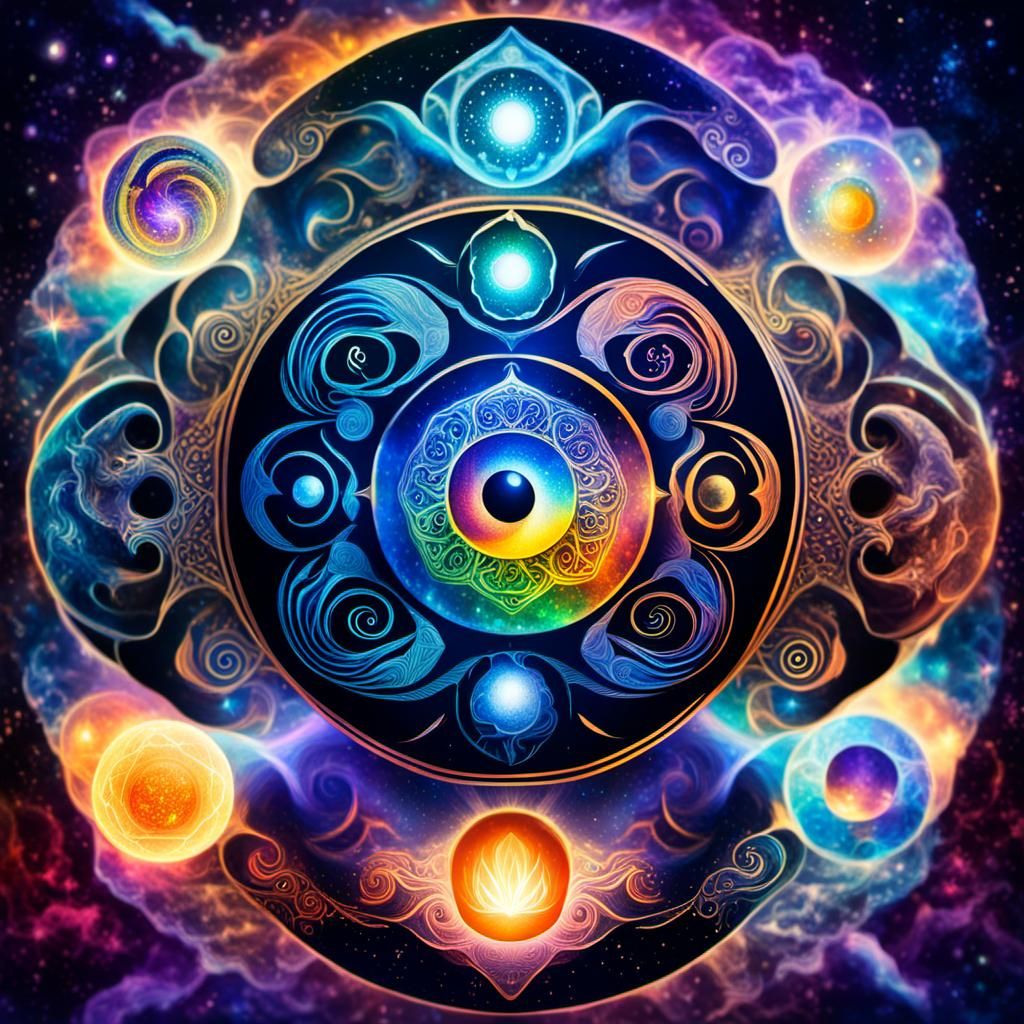 Meditative Balance of Yin Yang in Astral Art
