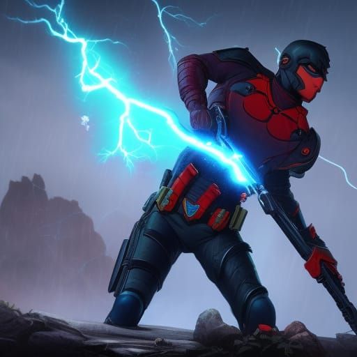 Jason Todd with Force Lightning: Detailed Matte Painting