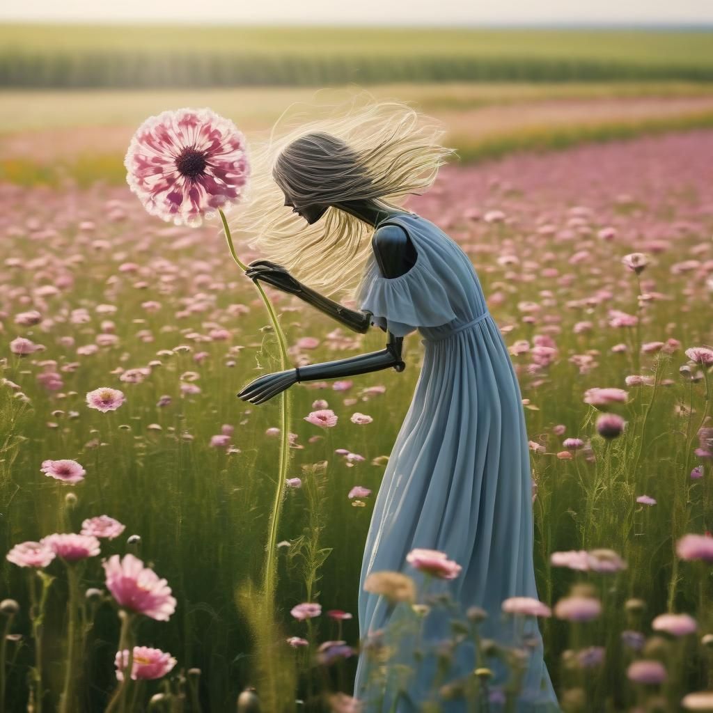 Flower Woman in a Breeze