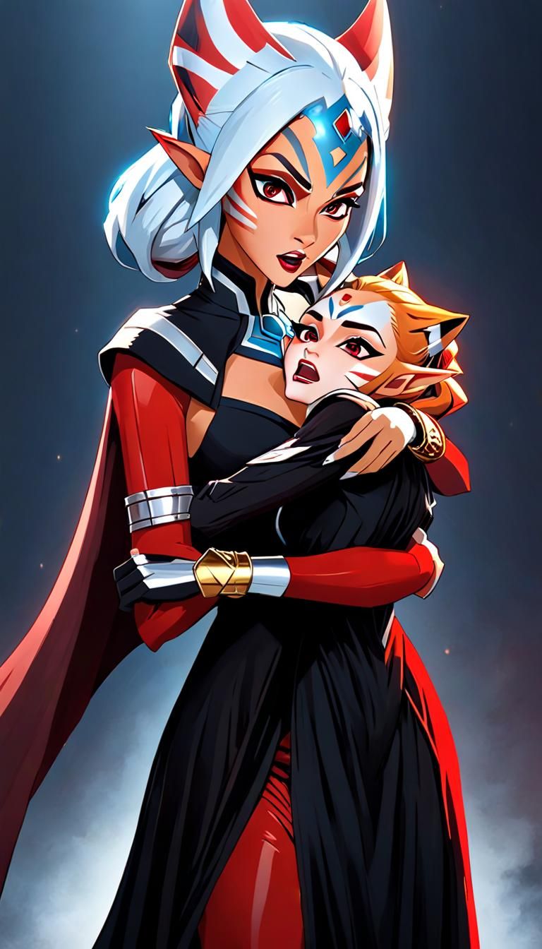 Vampire Ahsoka Tano Feeds, Dark Fantasy Art