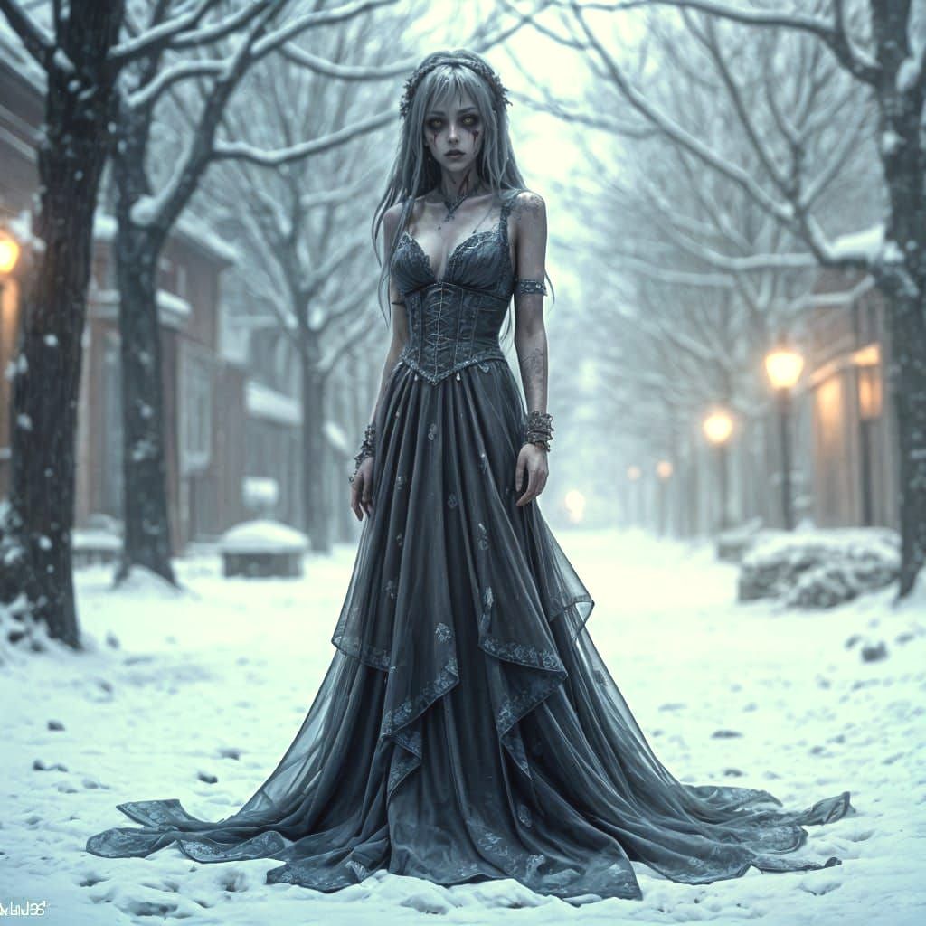 Beautiful Zombie Girl in 3D Anime Art