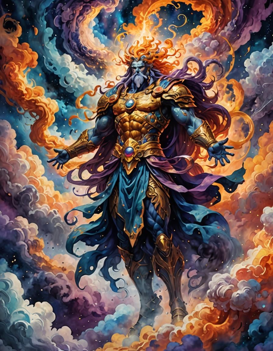 Chronus, God of Time, in Dreamlike Colors