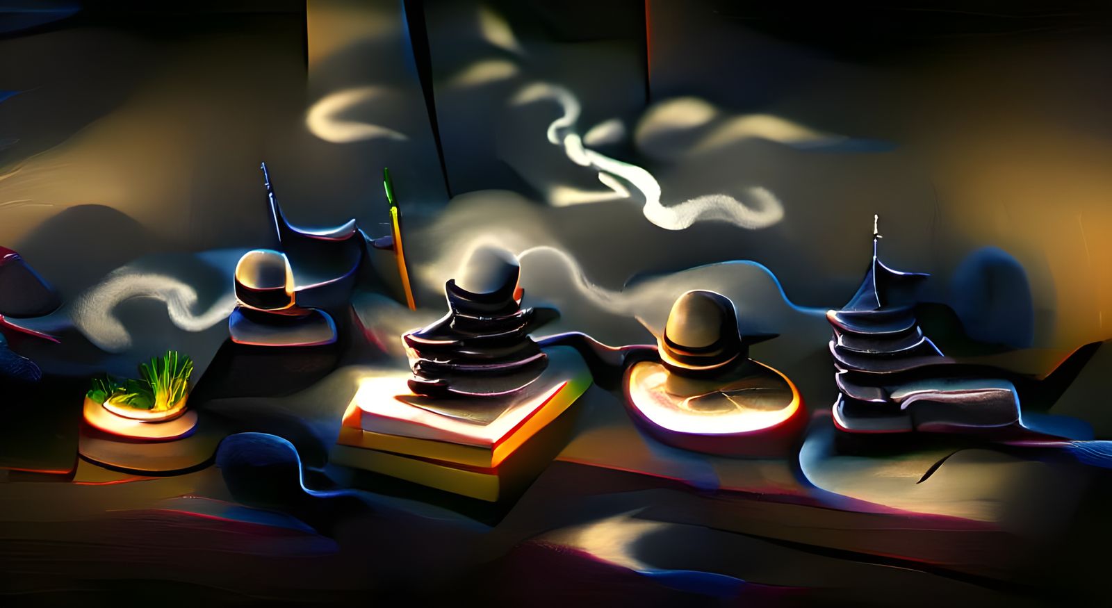 Zen Noir Cityscape in Film Noir Style