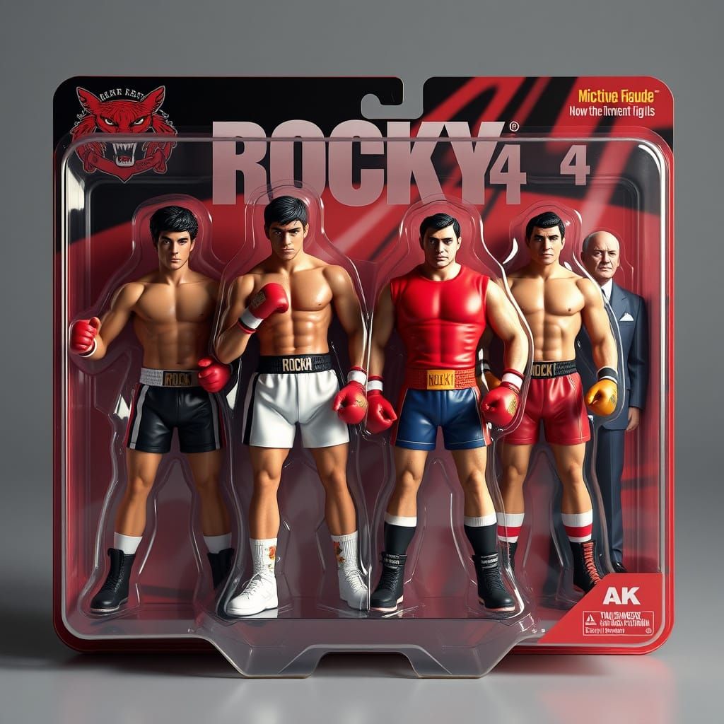 Rocky 4 Action Figure Blister Packaging Art in Cyberpunk Sty...