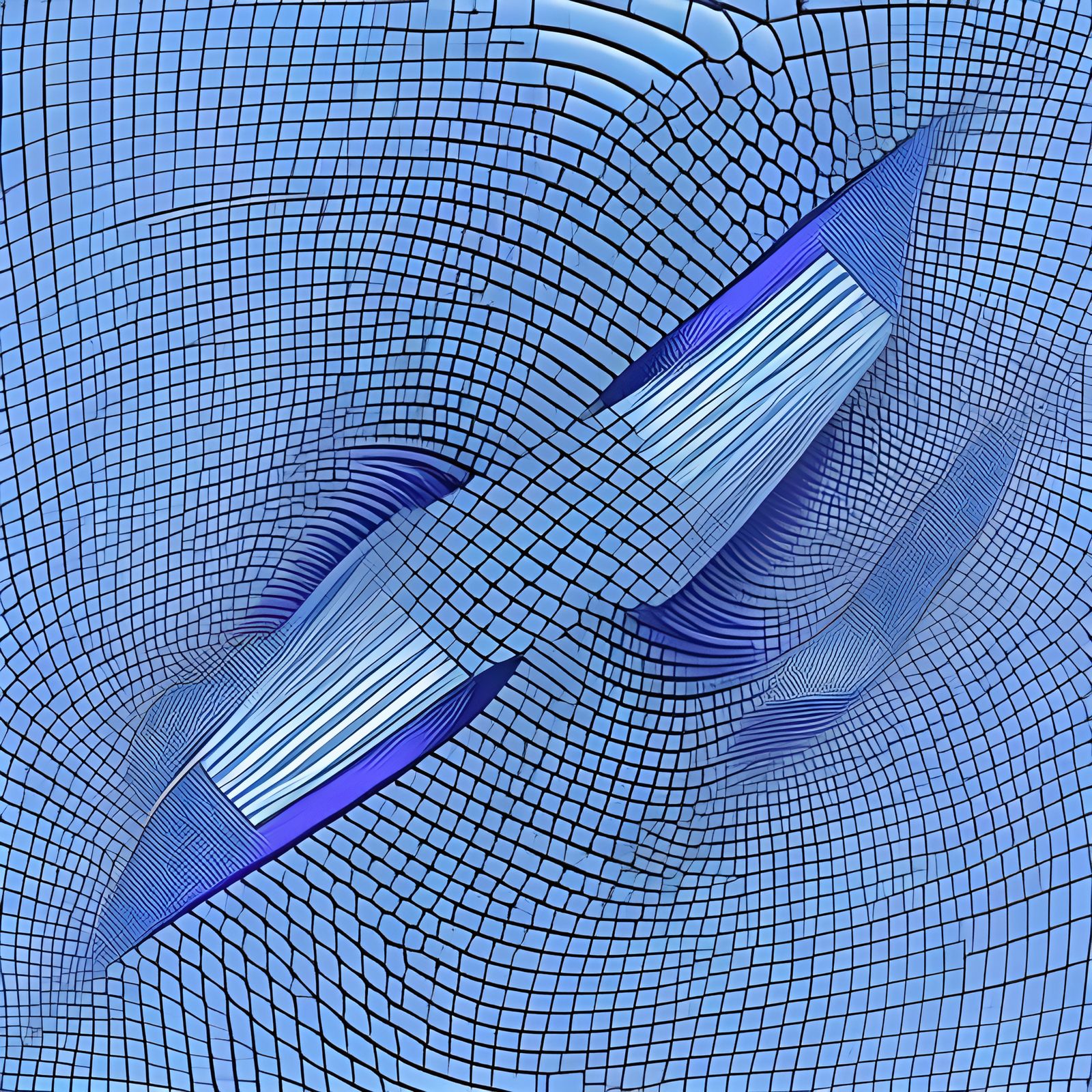 Abstract Vector Fractal Design on Silk Tie