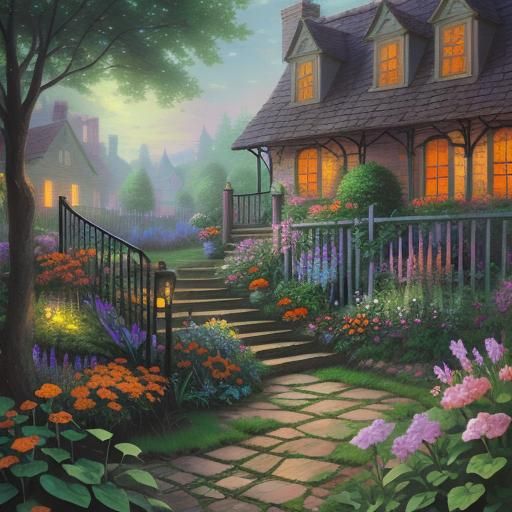 Ethereal Garden Cottage in Fantasy Style