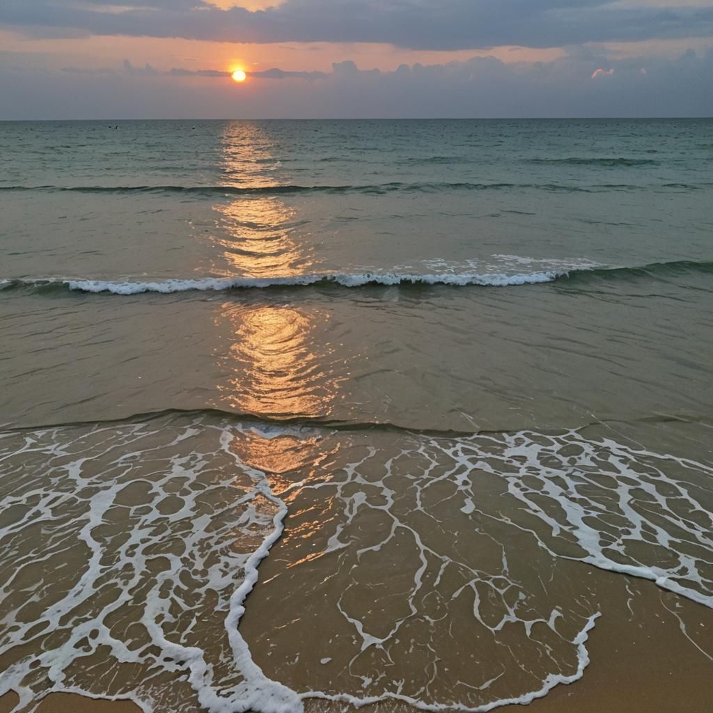 Caribbean Beach at Sunrise: A Tranquil Scene