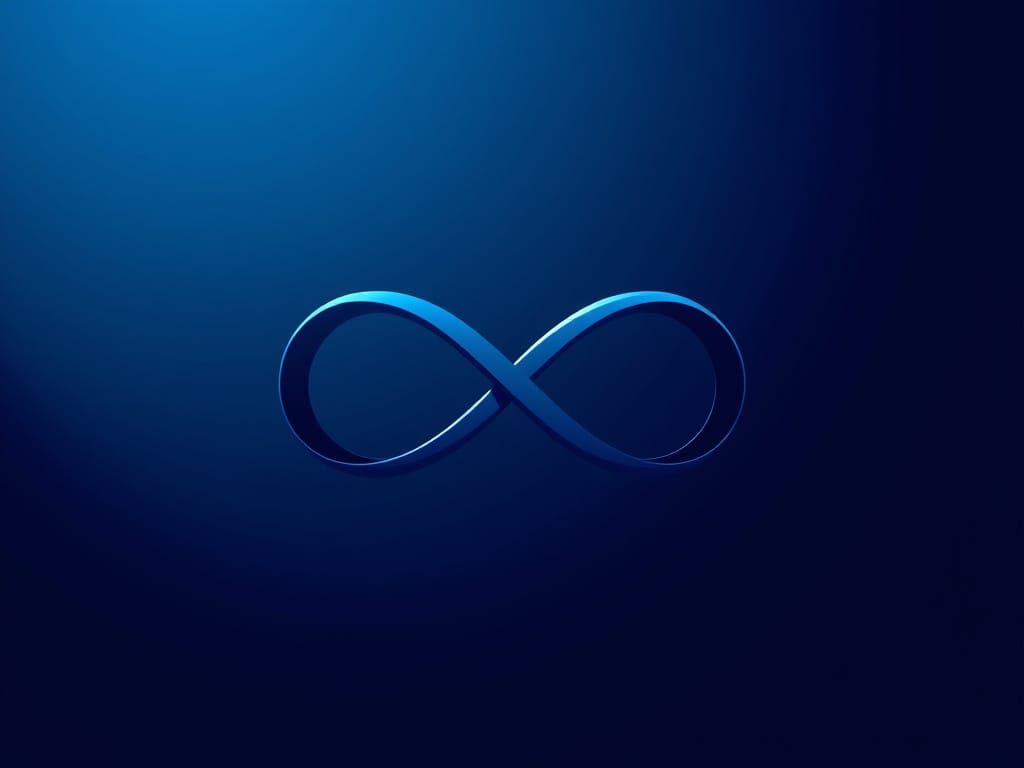 Modern Infinity Symbol Logo in Deep Blue