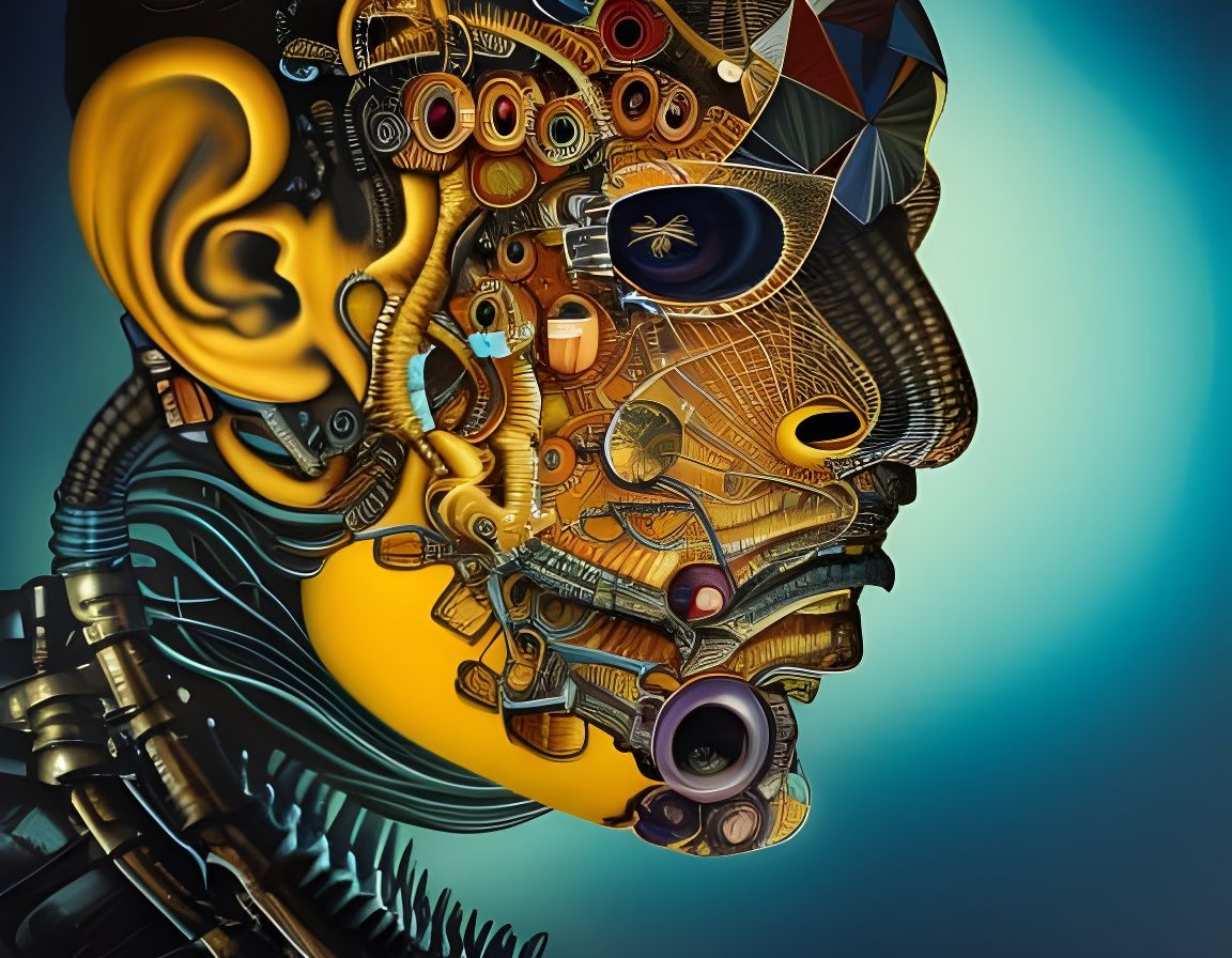 Biomechanical Pac-Man with Cybernetic Implants