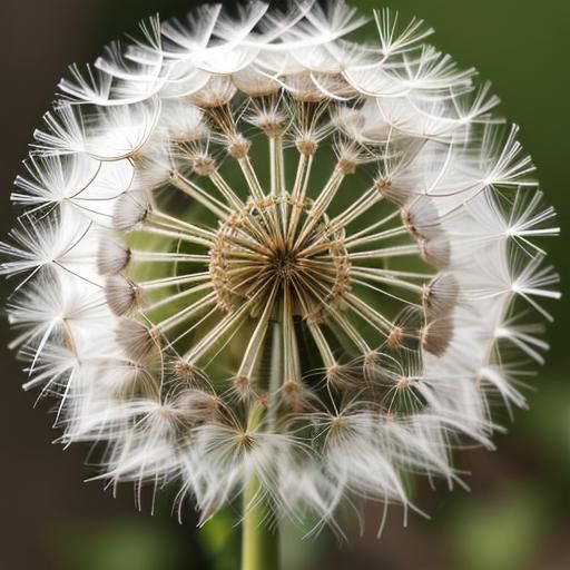Dandelion Seed Ball Close-Up: Nature's Delicate Beauty