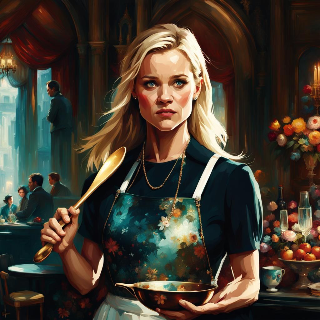 Reese Witherspoon with a Spoon, Digital Art