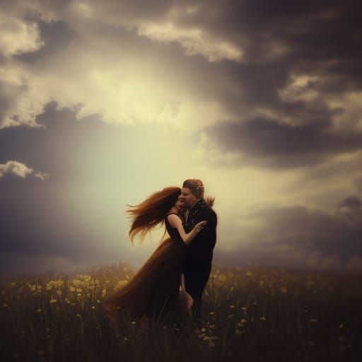 Angel and Devil's Love Amidst Storm