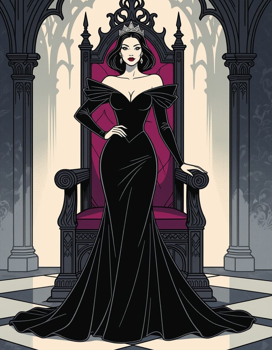 Gothic Queen in Dark Elegant Style