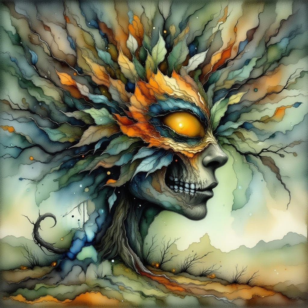 Falling Leaves: Watercolor Masks of Protection