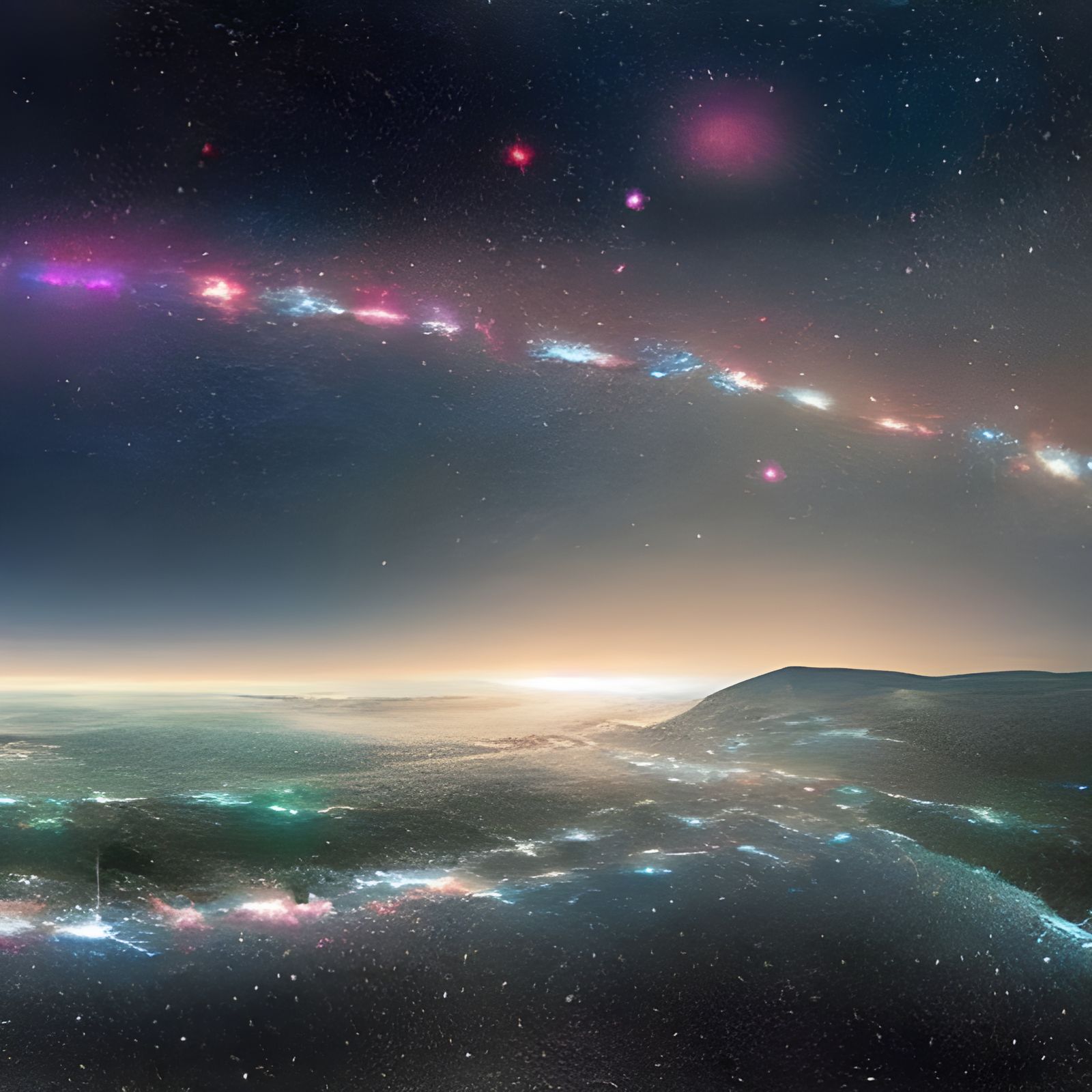 Spectacular Meteor Shower in Starry Sky