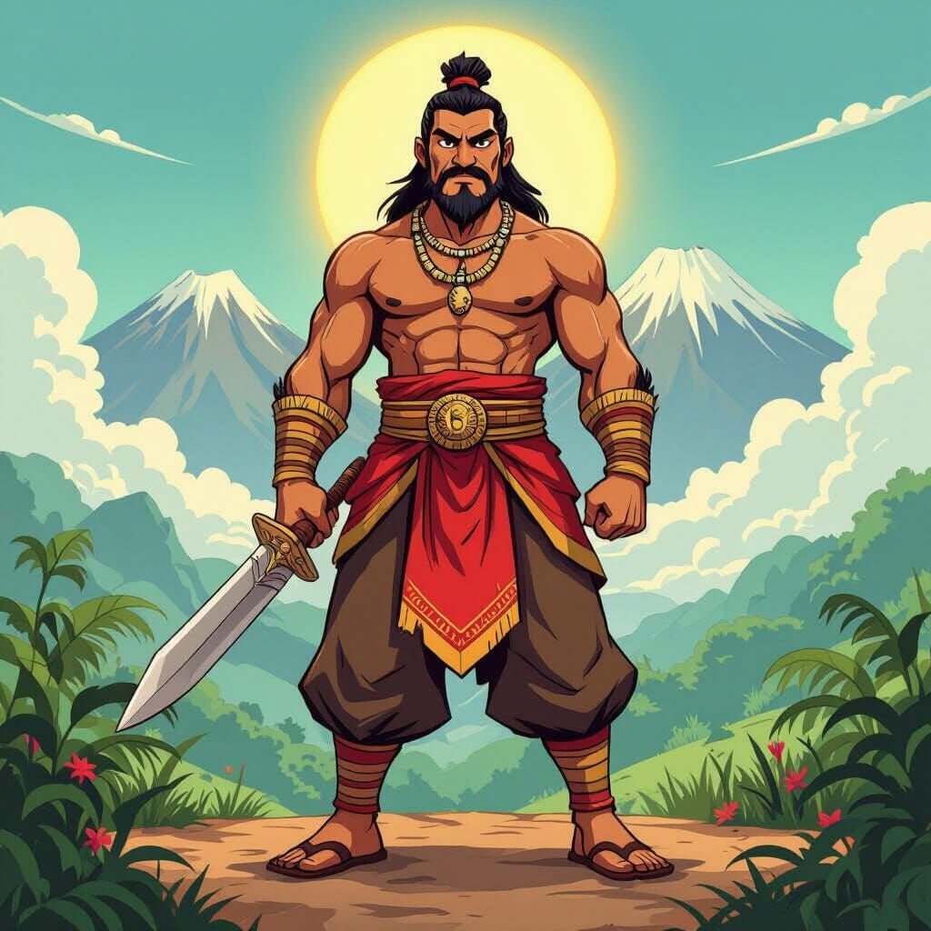 Raja Makusog: Strong Bicolano Leader in Comic Art Style