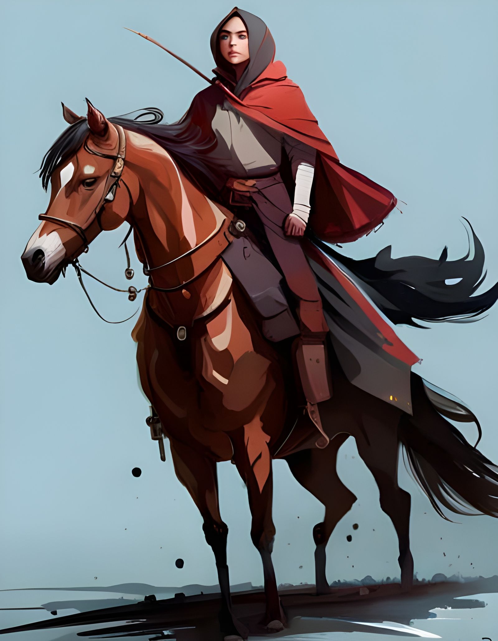 Horse Rider in Poncho, Disney-Inspired Art