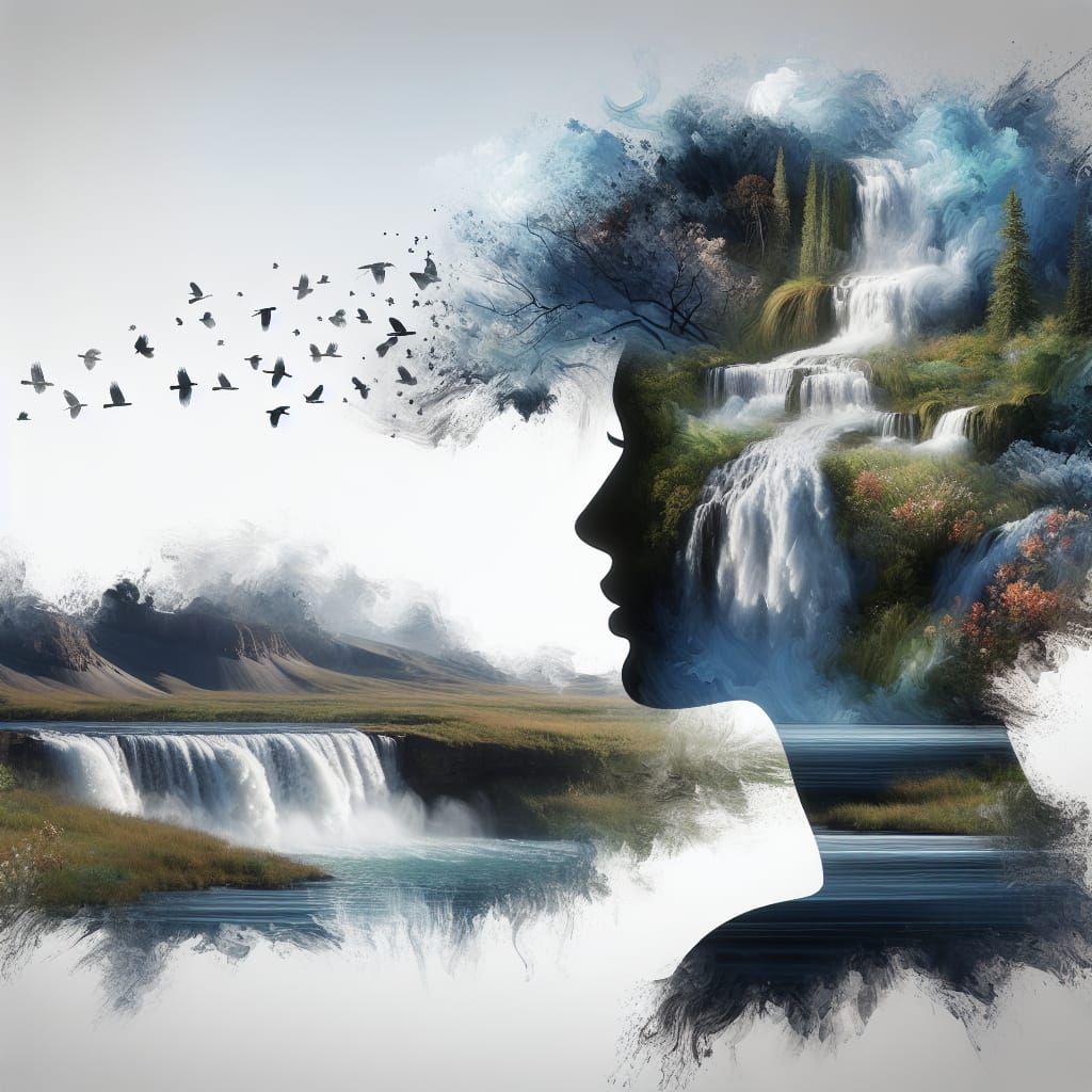 Ethereal Woman Unites Nature's Fury