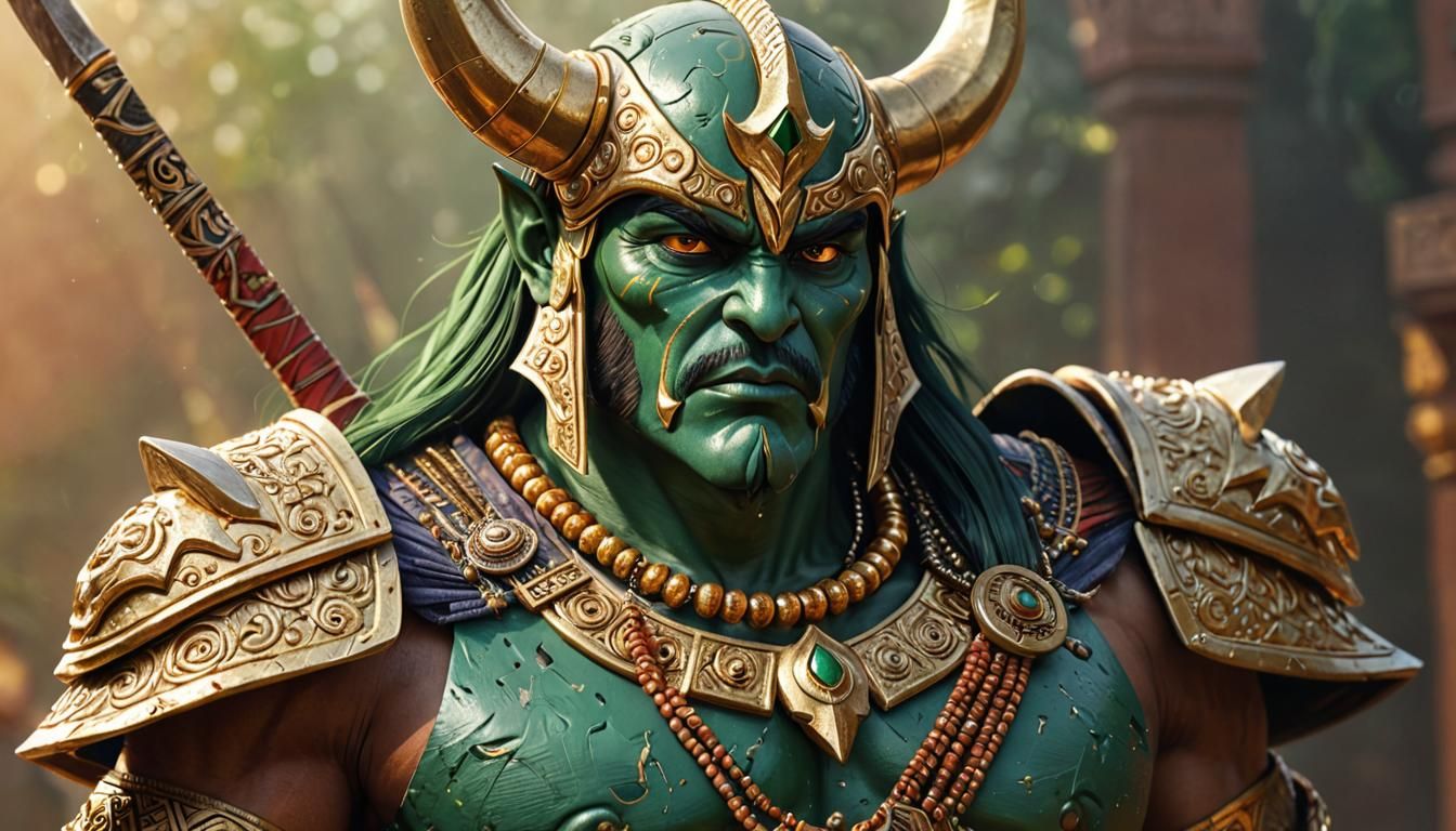 Powerful Kshatriya Warrior in Golden Hour Light