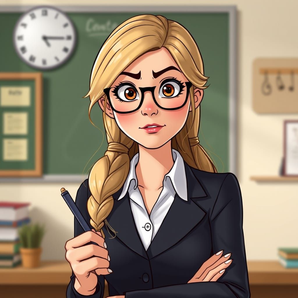 Funny Animation: Strict Blonde Teacher