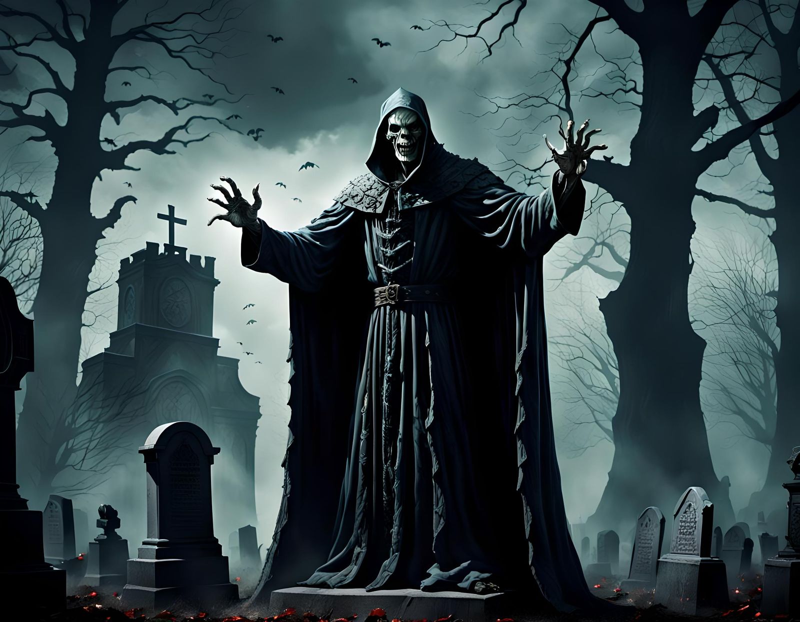 Strigoi Ghoul King in Haunted Graveyard Scene