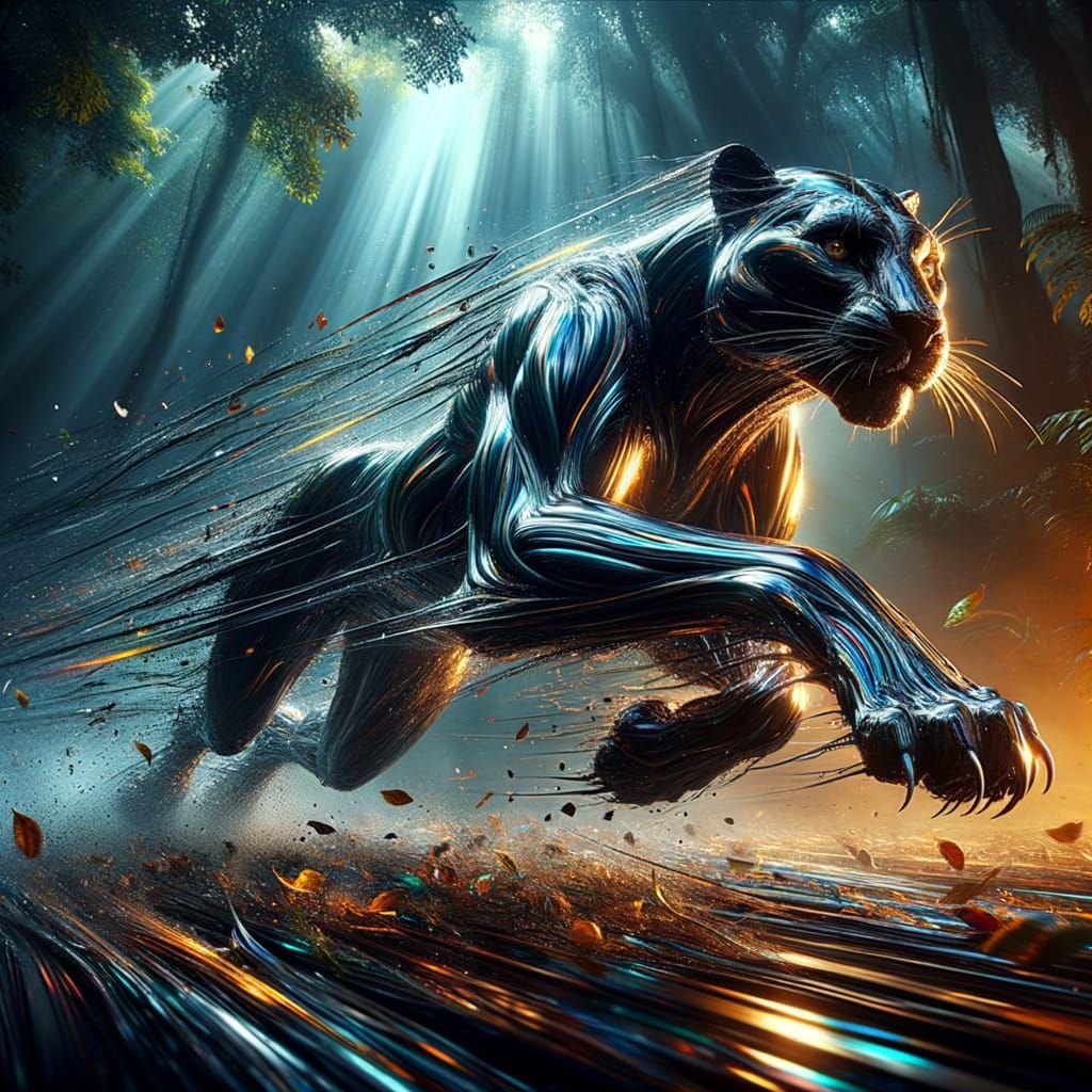 Kinetic Panther in Dusk-Lit Jungle