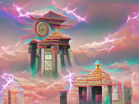 Ethereal Temple of Time: Digital Rendering
