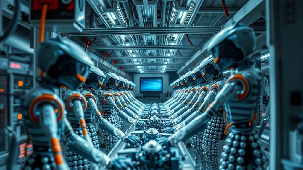 Automated Cyborg Assembly Factory Macro Photograph