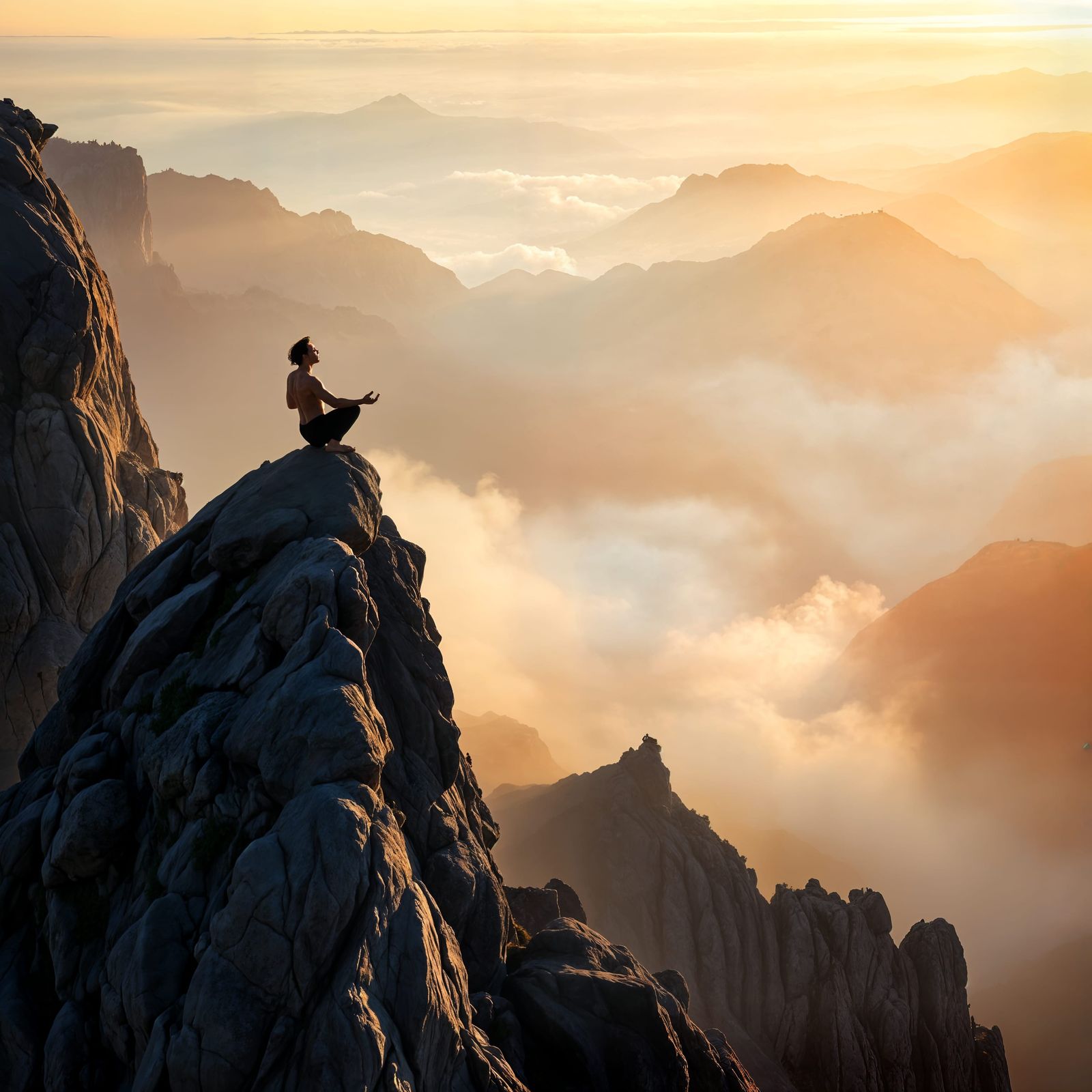 Serene Yoga on Majestic Mountain Landscape