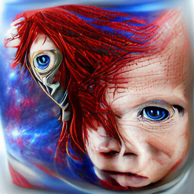 Hyperrealistic Alien-Human Hybrid Child in 8K