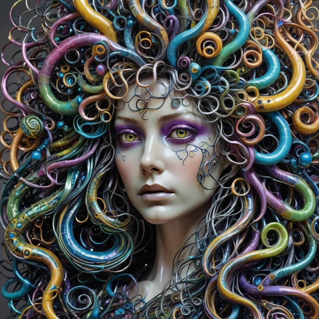 Surreal Hair Sculpture: Woman with Extreme Bed Head