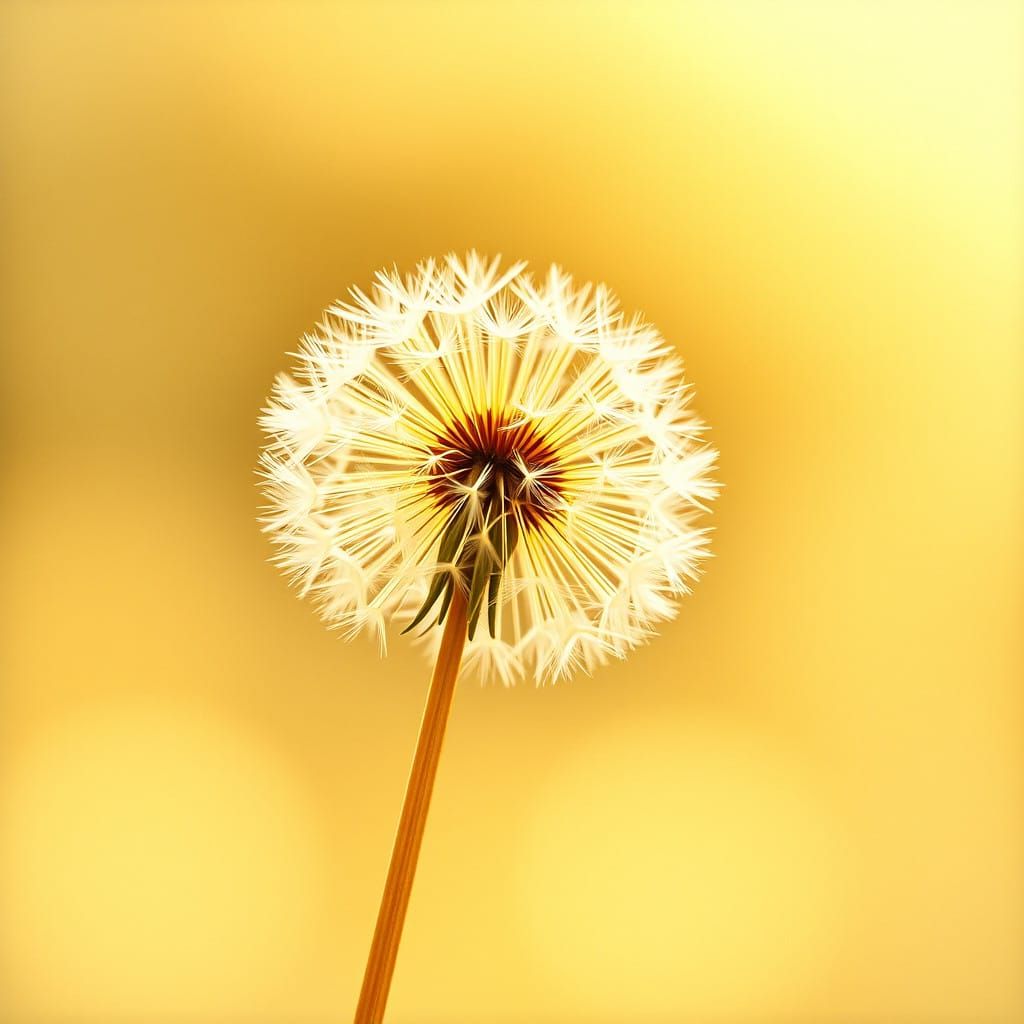 Golden Dandelion Bloom in Soft, Dreamy Hues
