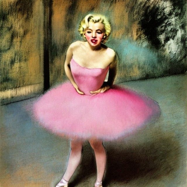 Marylin Monroe in a pink ballerina dress Edgar Degas