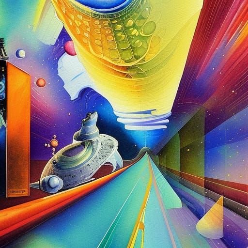 Supercomputer's Gouache-Style Answer After 10000 Years