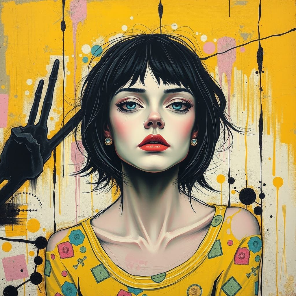 Fauvist Woman in Emotional Tornado