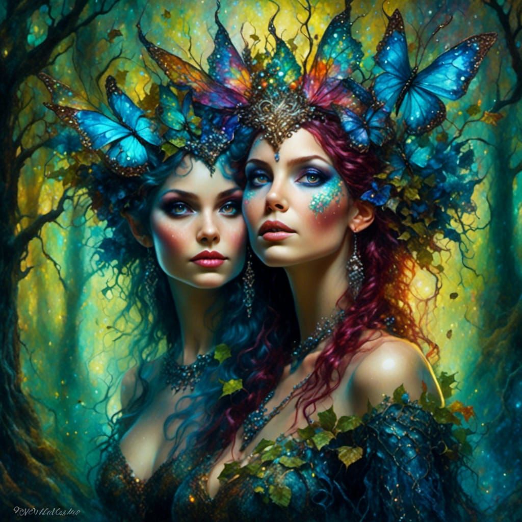 Enchanted Forest: Goblin and Pixie Portrait in Oil