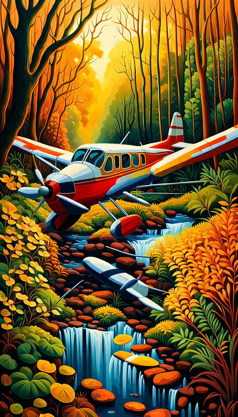 Amazonian Plane Wreckage in Henri Rousseau Style