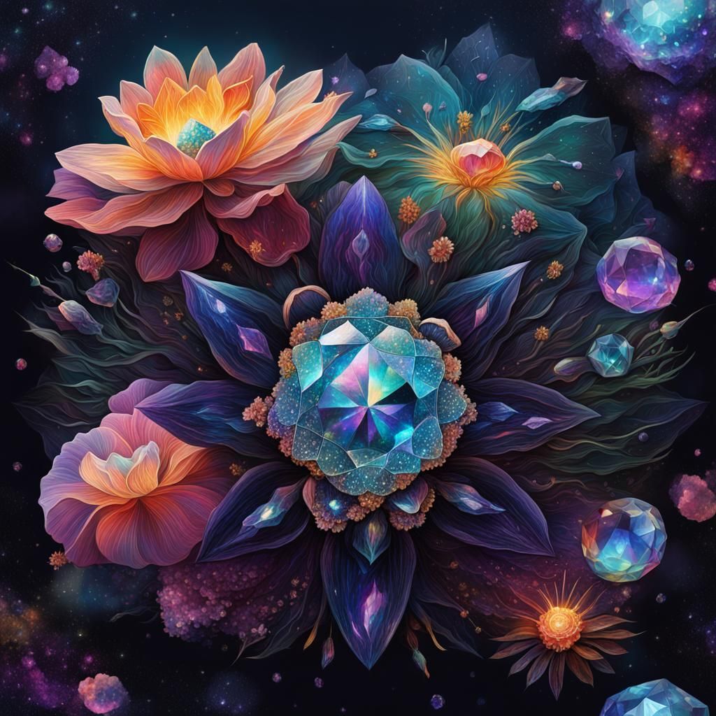 Gem-Like Flowers in Holographic Cosmic Illustration