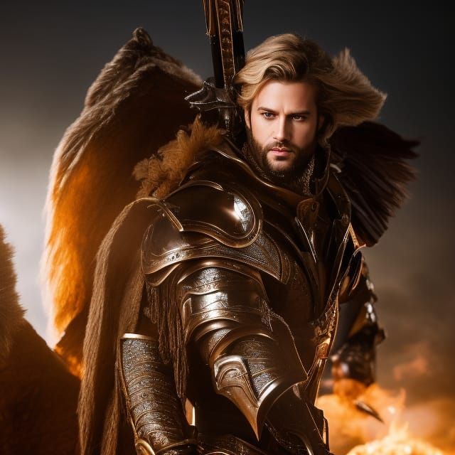 Handsome Young Knight in Armor, Digital Matte Painting