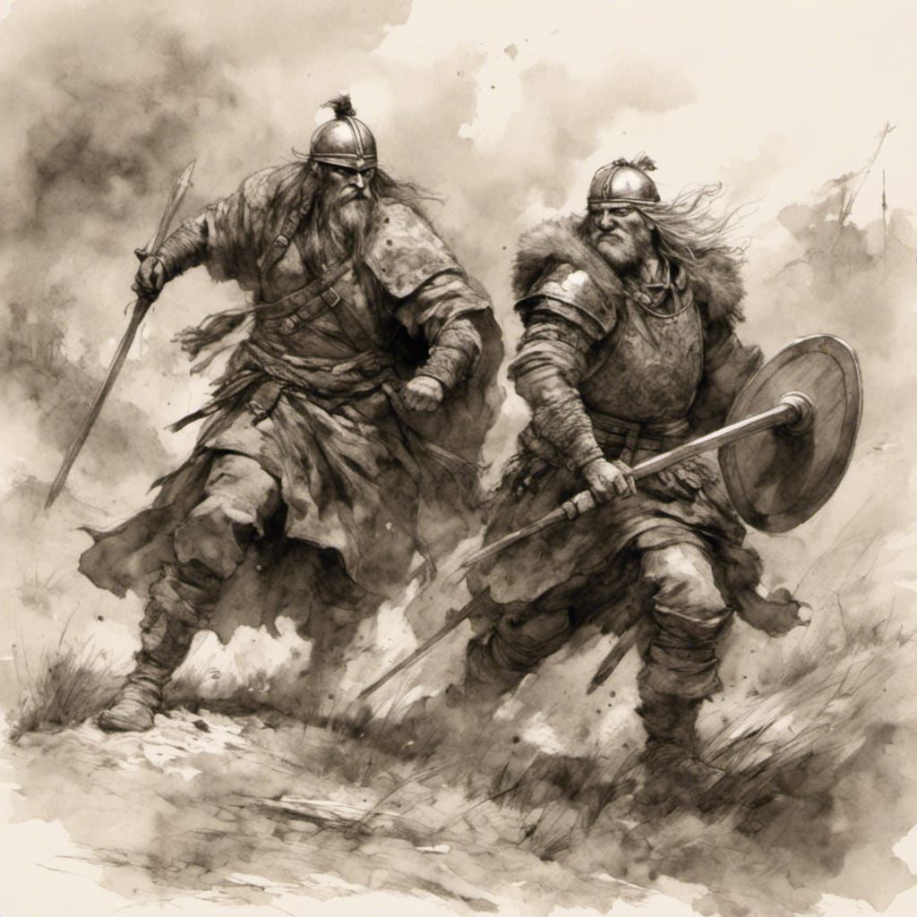 Vikings Clash on a Desolate Battlefield