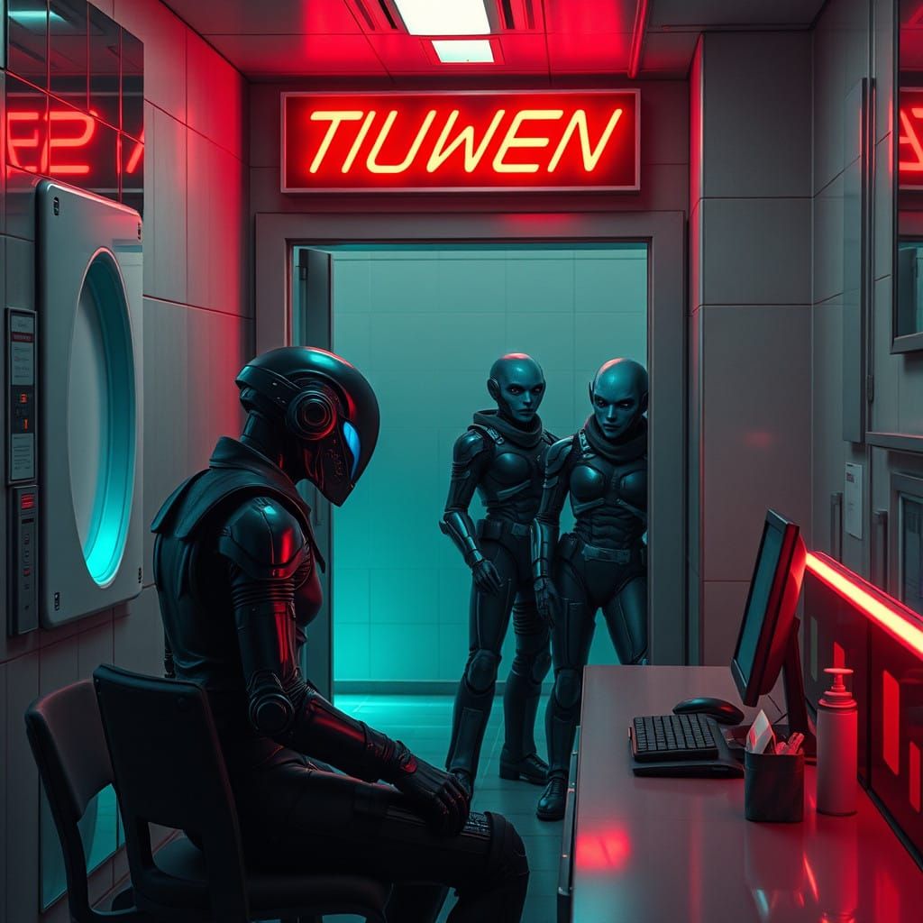 Cyberpunk Aliens Invade Public Toilet in Blade Runner 2049 S...