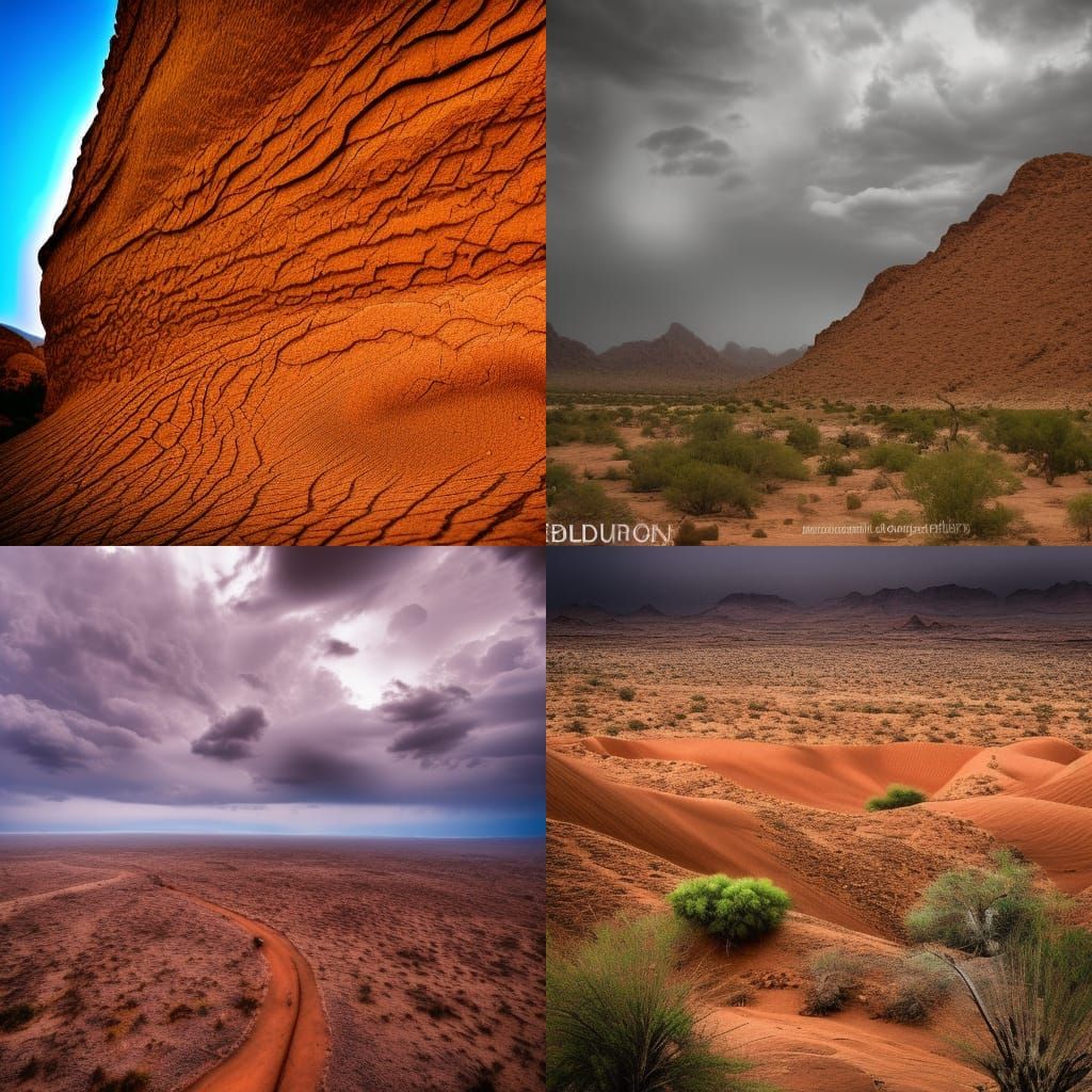 Monsoon Season in Hyperrealistic Desert Landscape