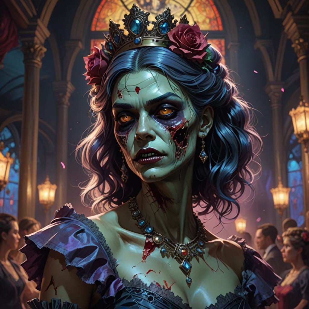 Zombie Prom Queen Dances in Macabre Portrait