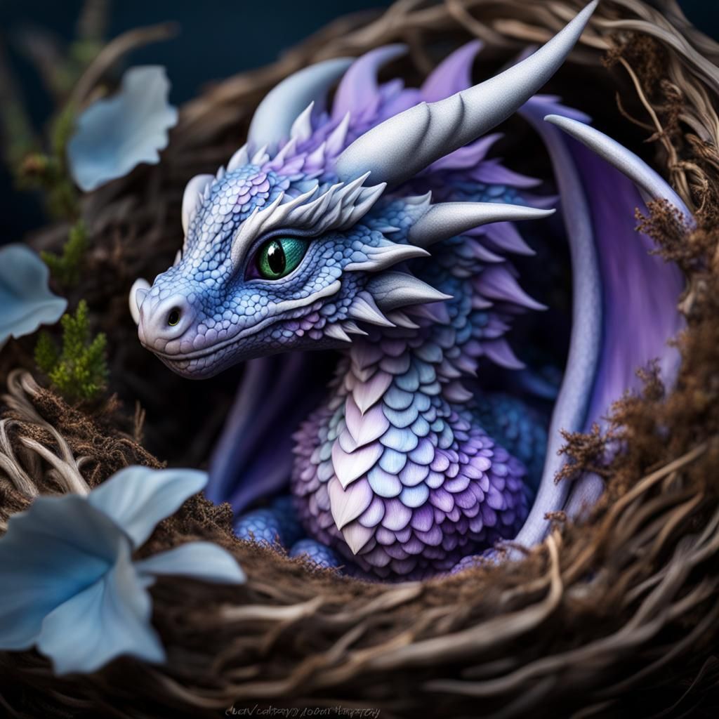 Hatching Dragon: 3D Photorealistic Fantasy Portrait
