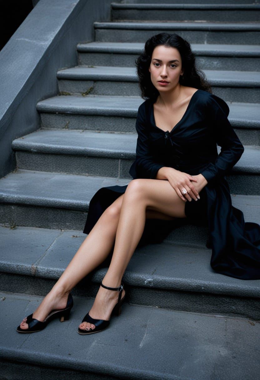 Surreal Lady in Manner of Dali and Caravaggio