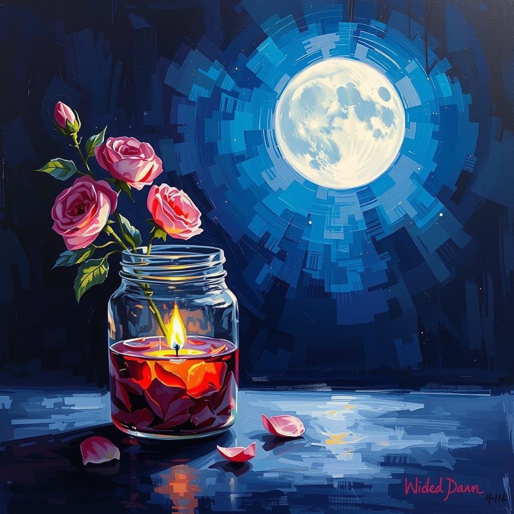 Detailed visible brushstrokes creating a sense of drama in y...