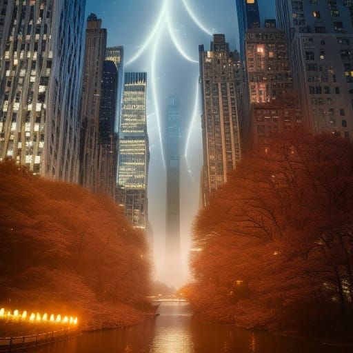 Comet Approaches New York City in Digital Matte Painting